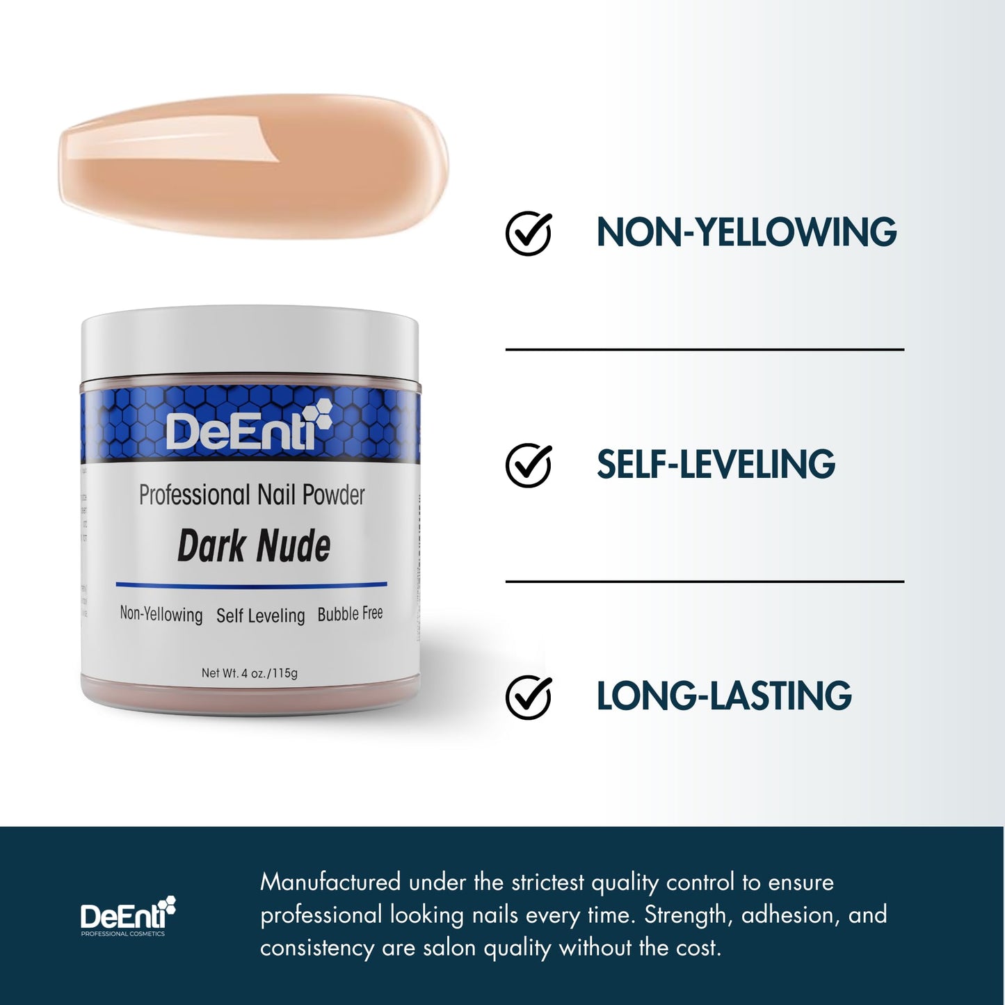 DeEnti Acrylic Nail Powder - 4oz Dark Nude|Professional Grade, Bubble-Free Acrylic Powder for Nails | Long-Lasting, Chip-Resistant Nail Acrylic Powder for Carving, Extensions & Fake Nails