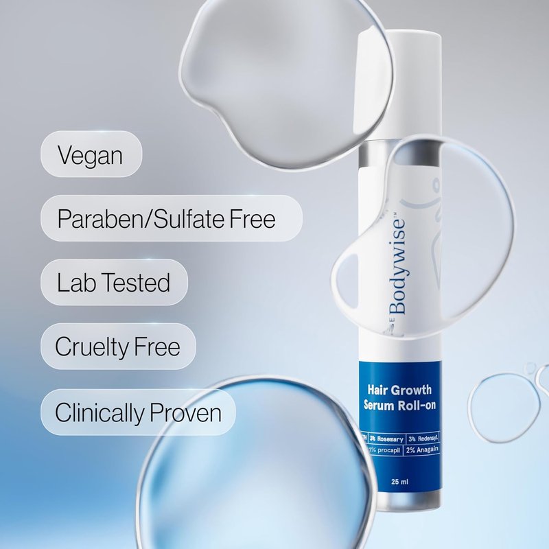 Rosemary Hair Growth Serum Roll-On - DHT-Blocking Scalp Treatment | 50 ml with 3% Rosemary, 3% Redensyl, 2% Anagain | Paraben/Sulfate-Free for Men & Women