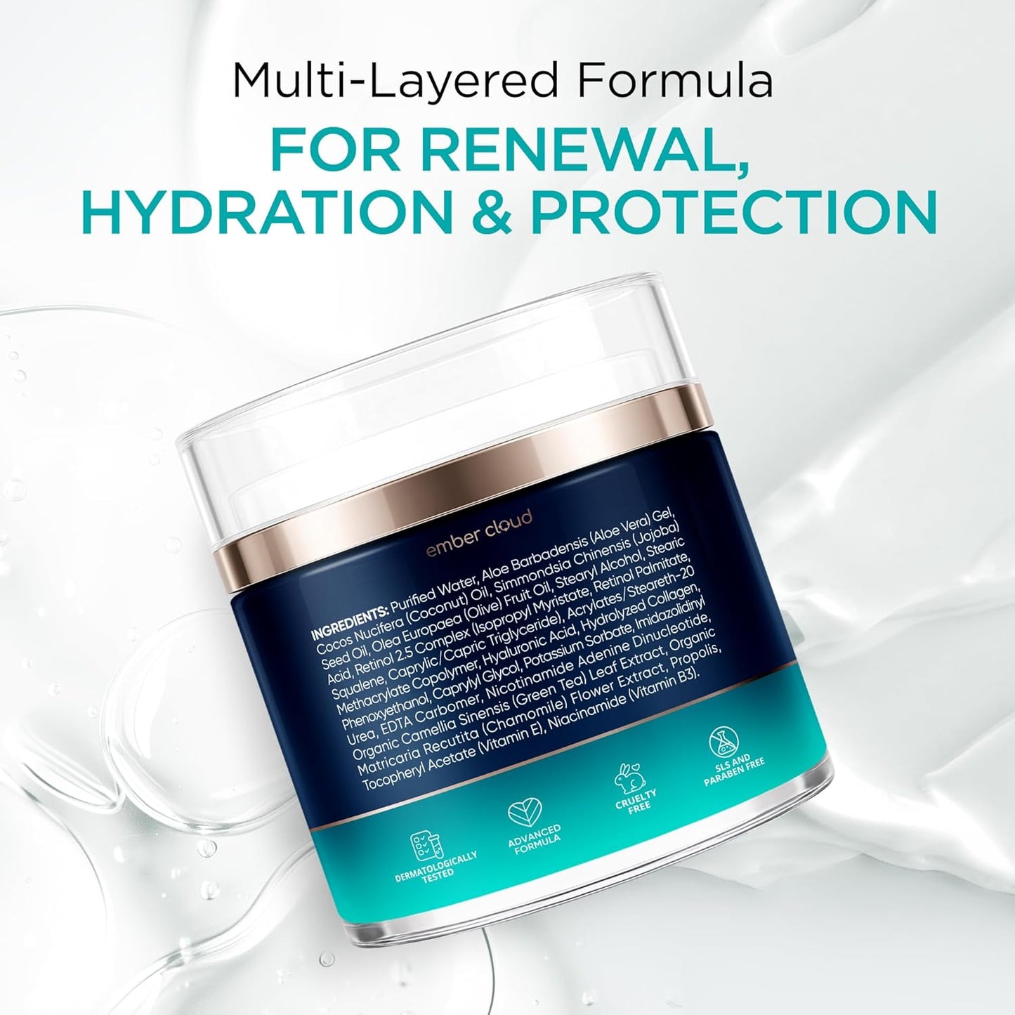 Collagen NAD+ Face Cream - Anti-Aging Moisturizer with Retinol & Hyaluronic Acid | 1.7 Oz, All Skin Types