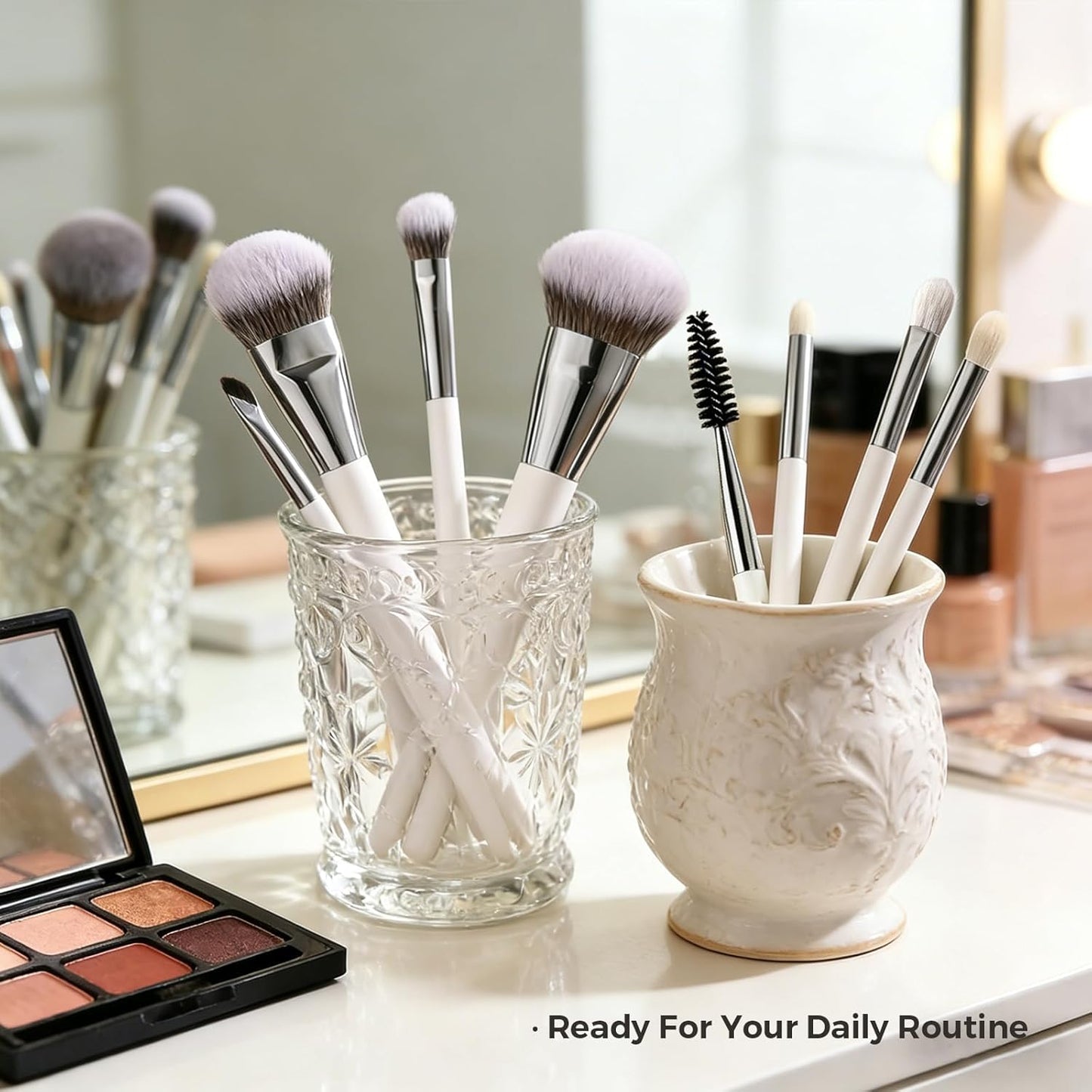 Makeup Brushes Set - 7-Piece Professional Face & Eyeshadow Brush Kit with Premium Bristles | Includes Travel Bag