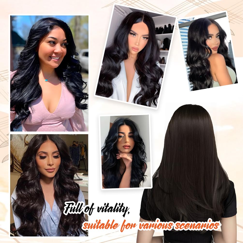 Invisible Wire Hair Extensions Real Human Hair - 14 Inch 70G Chestnut Brown Transparent Fish Line Clip-Ins Hair Piece, 100% Remy Human Hair Extensions for Women