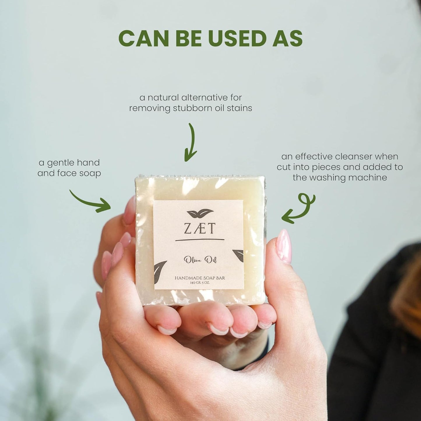 Olive Oil Handmade Soap Bar - Unscented Natural Soap for Face & Body | 5 oz (Pack of 8) - Gentle for All Skin Types