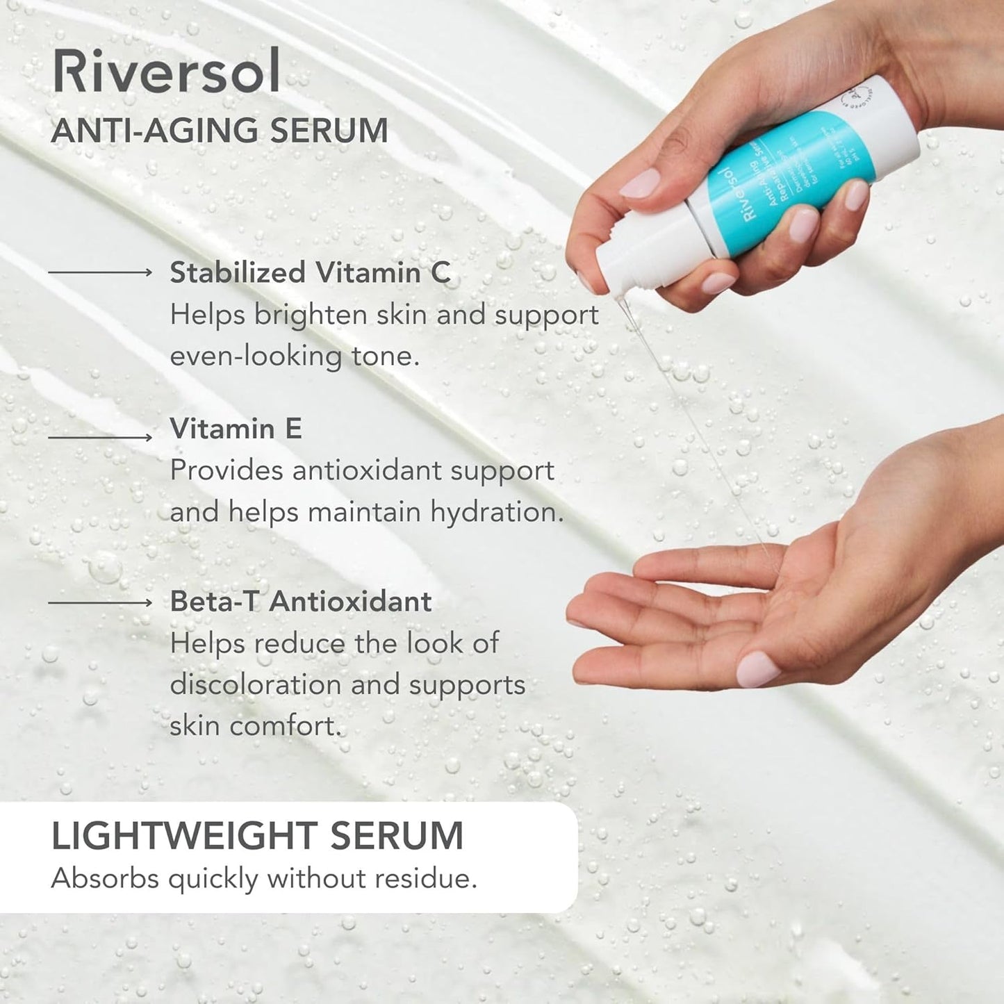 Riversol Vitamin C Serum - Brightening Dark Spots & Wrinkles | Anti-Aging for Sensitive Skin | 4-Month Supply