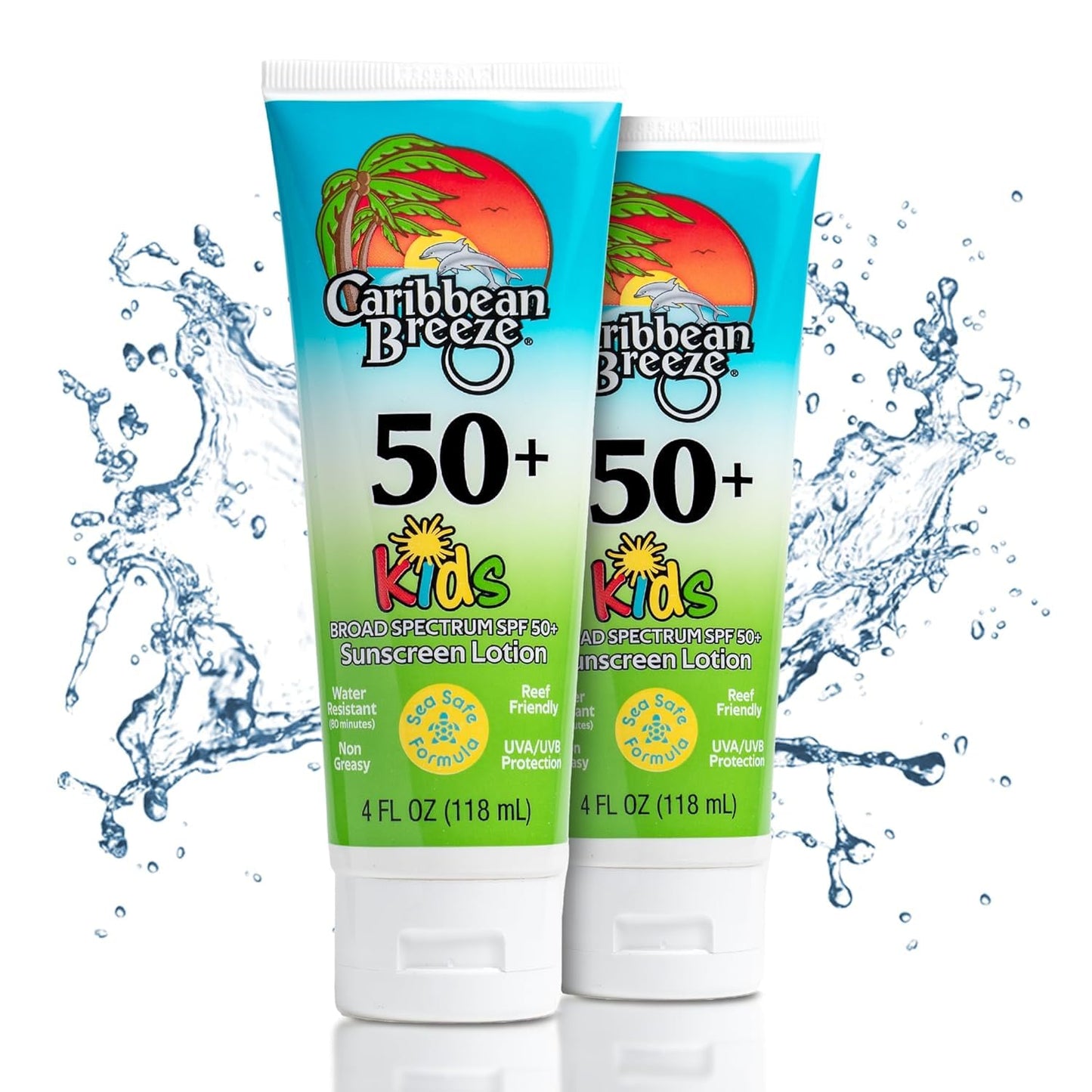 Reef Friendly Sunscreen SPF 30 Lotion, Mango Lime Scent, Rich in Anti-Oxidants, Water Resistant Up to 80 Minutes, Broad Spectrum Body Sunscreen, 4 oz, 2 Pack
