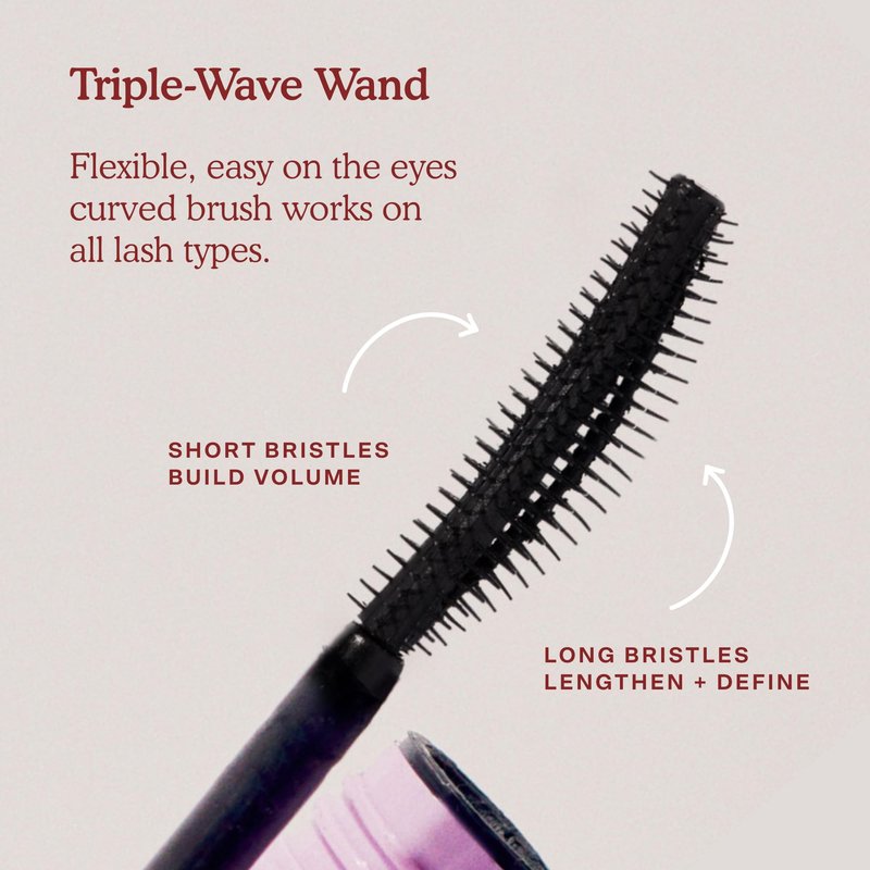Tower 28 MakeWaves Vegan Brown Mascara - Volumizing & Lengthening Mascara for Sensitive Eyes - With Aquaflex Technology for Humidity-Proof Lift - Hypoallergenic Eye Makeup - Drift (0.29 oz)