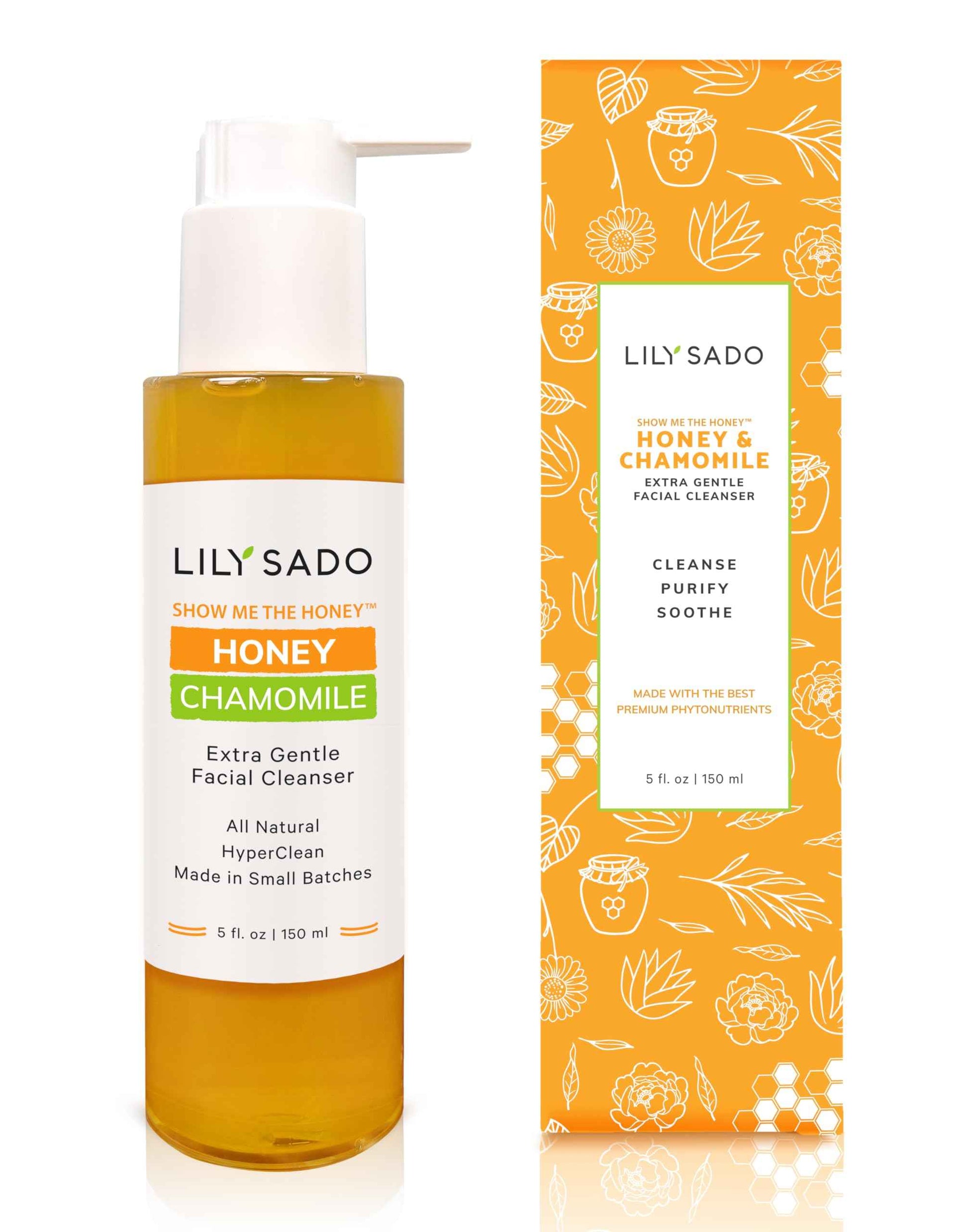 LILY SADO SHOW ME THE HONEY™ Extra Gentle Face Cleanser - Natural, Cruelty-Free Facial Wash Cleanses, Balances & Soothes - Reduces Pores & Blackheads - 5oz