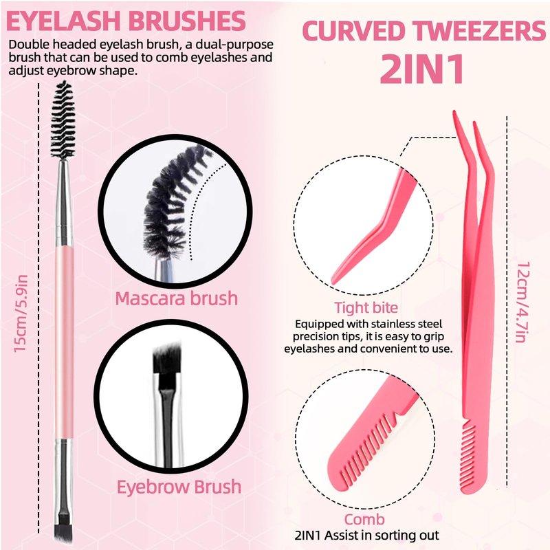 DIY Lash Extension Kit 340Pcs 9-18mm 30+40D Curl Lash with Lash Bond and Seal,Quick Glue Remover Lash Shampoo Cleansing Brush Headband Wristband Tweezers Eyelash Brush Mini Applicator