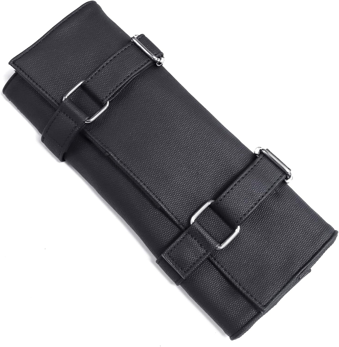 Salon Scissors Bag Roll-Up | 14 Pocket PU Grooming Scissors Holder for Hairdressers - Black