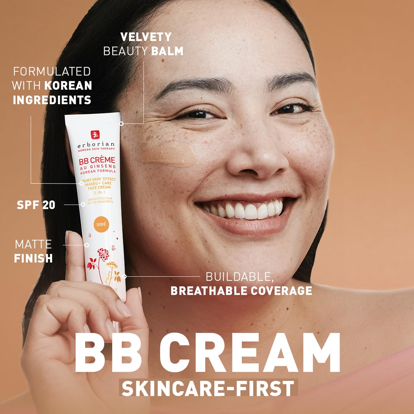 Erborian BB Cream with Ginseng, Fair (Clair) - Lightweight Buildable Coverage with SPF 20 & Ultra-Soft Matte Finish Minimizes Pores & Imperfections - Korean Face Skincare - 1.5 Oz