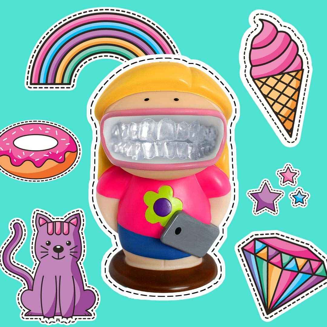 Retainer Buddy Girl Power - Sanitary Orthodontic Storage for Retainers Clear Aligners and Mouth Guards - A Clean Stylish Case Alternative