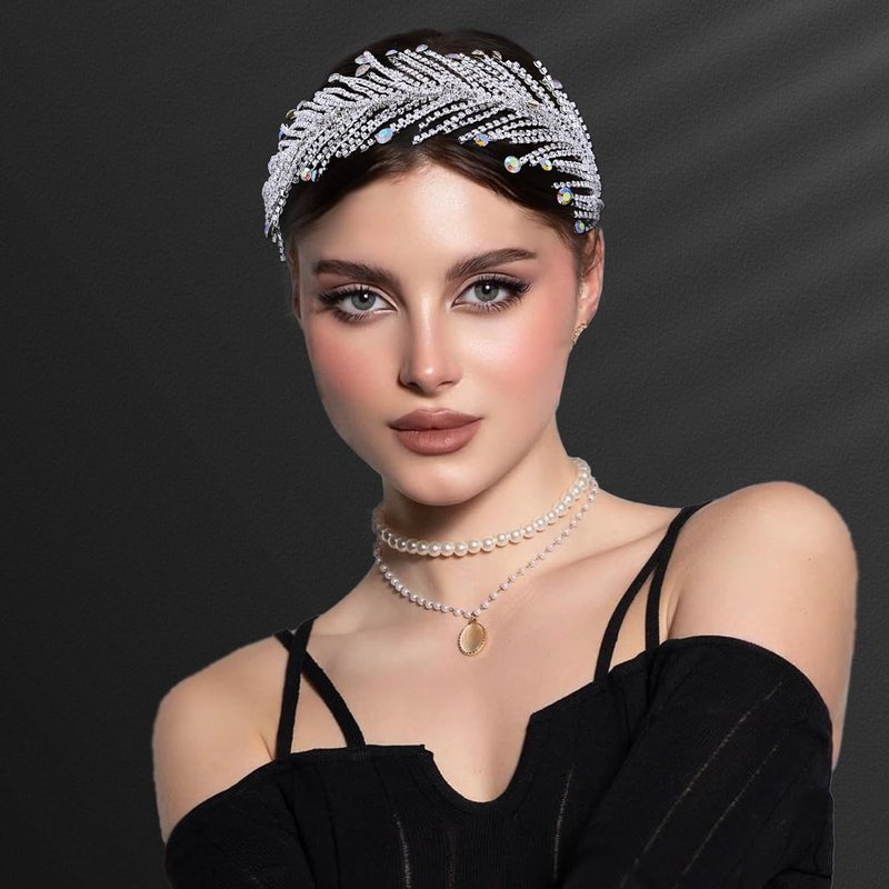 Rhinestone Bridal Hair Band - Handmade Crystal Headband for Weddings | Elegant Diamond Chain Design