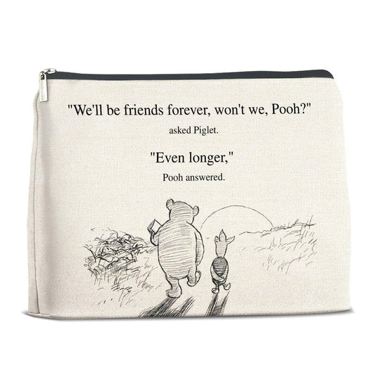 YeleY Friendship Gifts for Women Friends, Pooh Bear Gifts for Best Friends, Classic Pooh Bear Makeup Bag Cosmetic Bag
