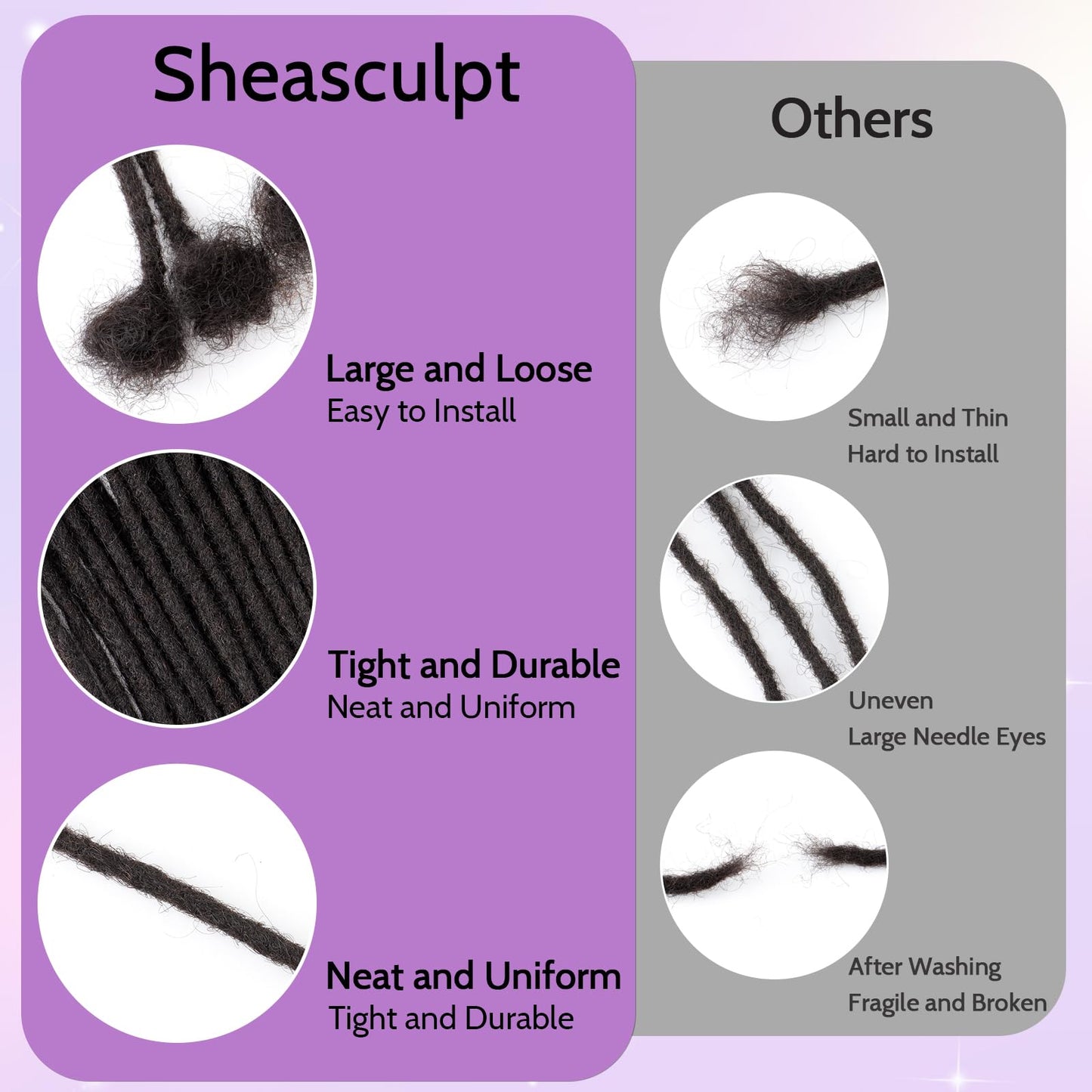 Loc Extensions Human Hair 0.4cm&0.6 cm&0.8cm width 4-18inch 10, 20, 40, 100 strands 100% Human Hair Locs Extensions for Men Women Natural Dreadlocks Can Be Dyed Bleached Curled 0.4cm 8inch 30 Strands