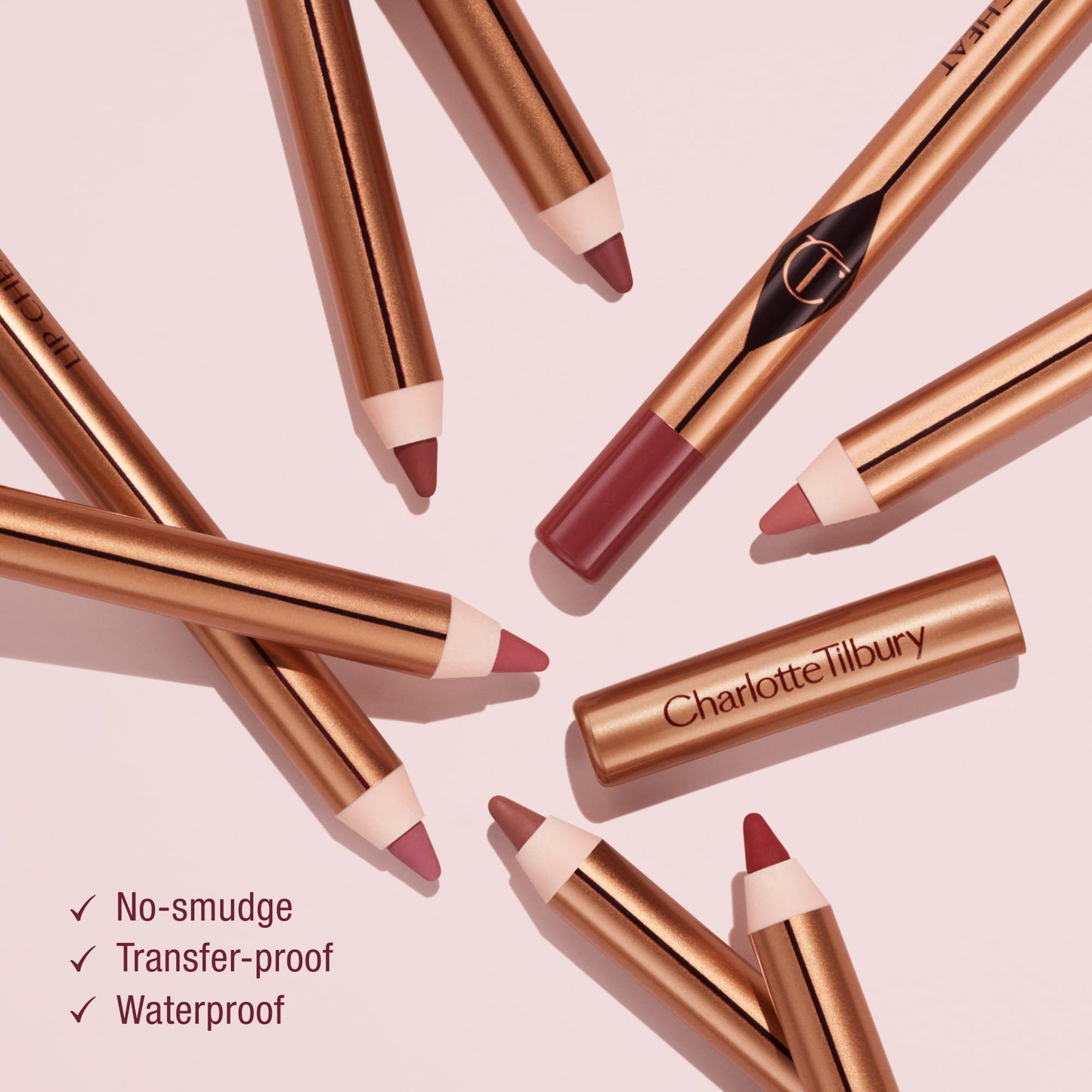Charlotte Tilbury Lip Cheat Lip Liner Pencil - Creamy Fuller-Looking Lip Pencil with Jojoba Oil & Hyaluronic Acid - Waterproof, Smudge-Proof & Transfer-Proof - 6H Wear - Crazy In Love