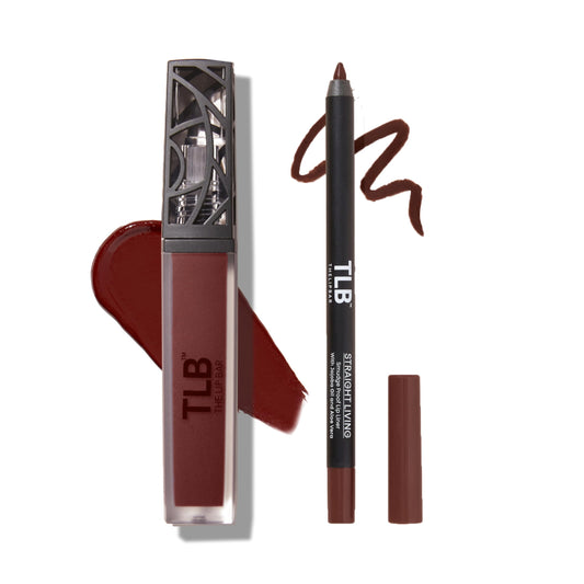 The Lip Bar Brickhouse Liquid Matte + Straight Livin' Lip Liner