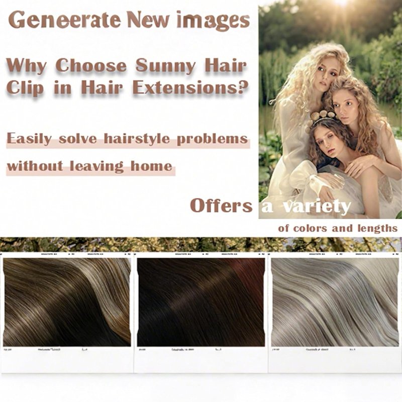 Human Hair Clip-In Extensions - Dirty Blonde & Platinum Highlights | 12 Inch, 5 Pcs, 80G