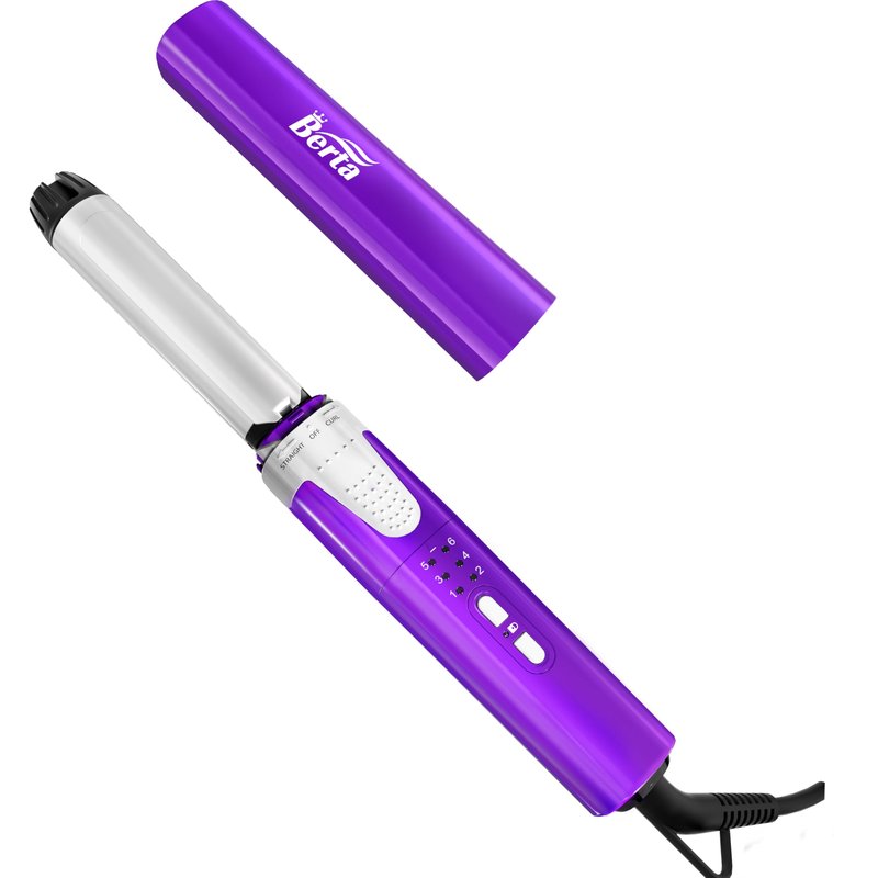 BERTA 2 in 1 Flat Iron Professional Hair Straightener & Curler Iron,Ceramic 1 Inch Curling Iron,Fast Heating Curling Wand Adjustable Temp for All Hair Types