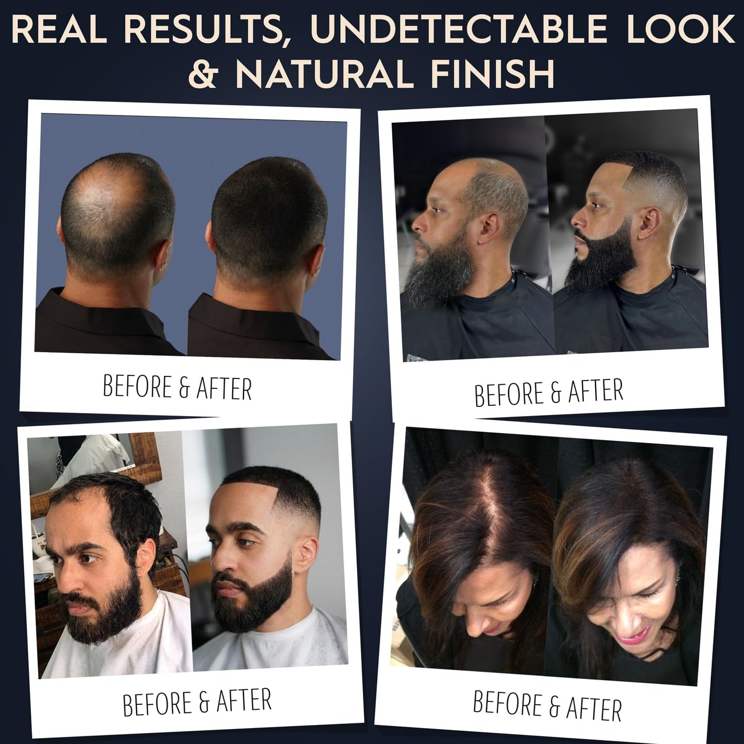 Hair Illusion Black Real Fibers and Holding Spray for Women & Men - Natural Texture, Non-Synthetic Cover Up for Thinning Hair and Bald Spots - 18 Gram