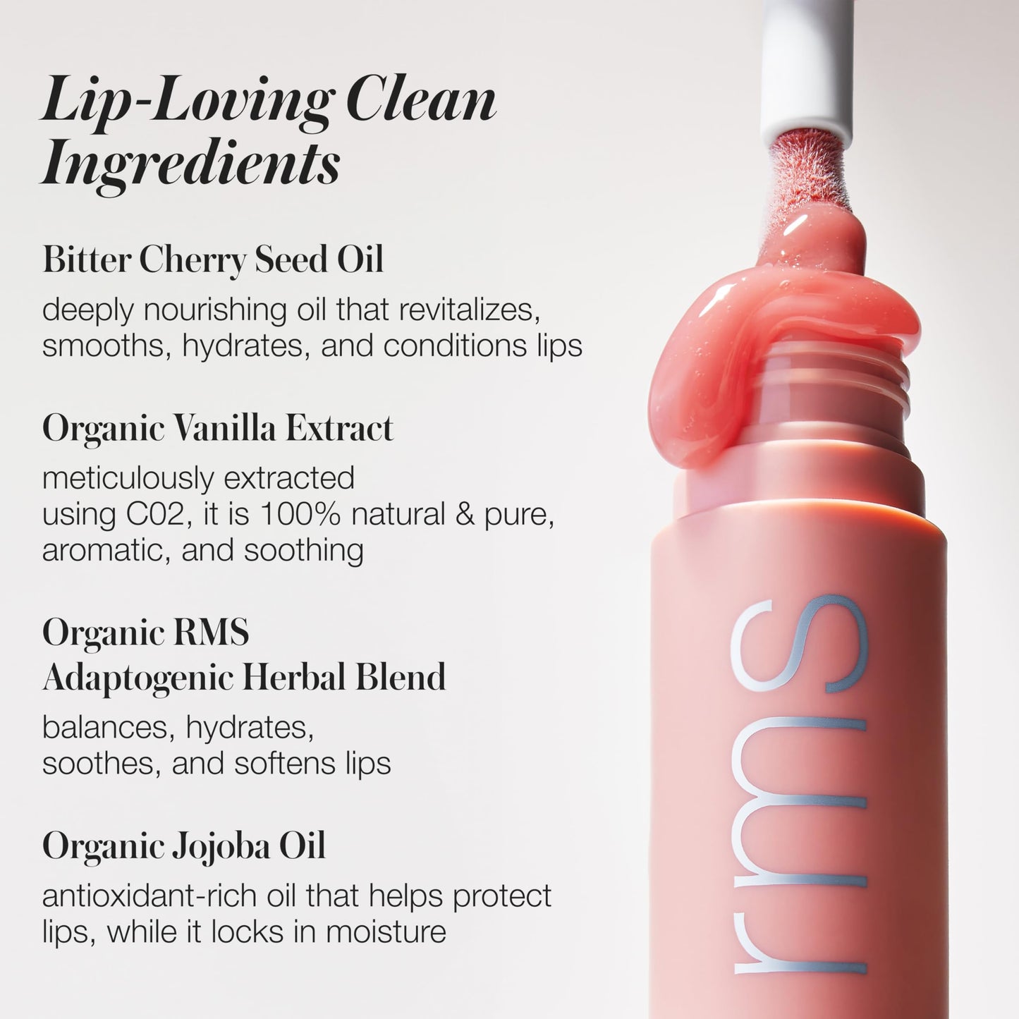 RMS Beauty Legendary Lip Oil Hydrating Lip Gloss with Buildable Color High Shine Non-Sticky Finish and Clean Ingredients 8-Hour Moisture Organic Jojoba & Bitter Cherry Seed Oil