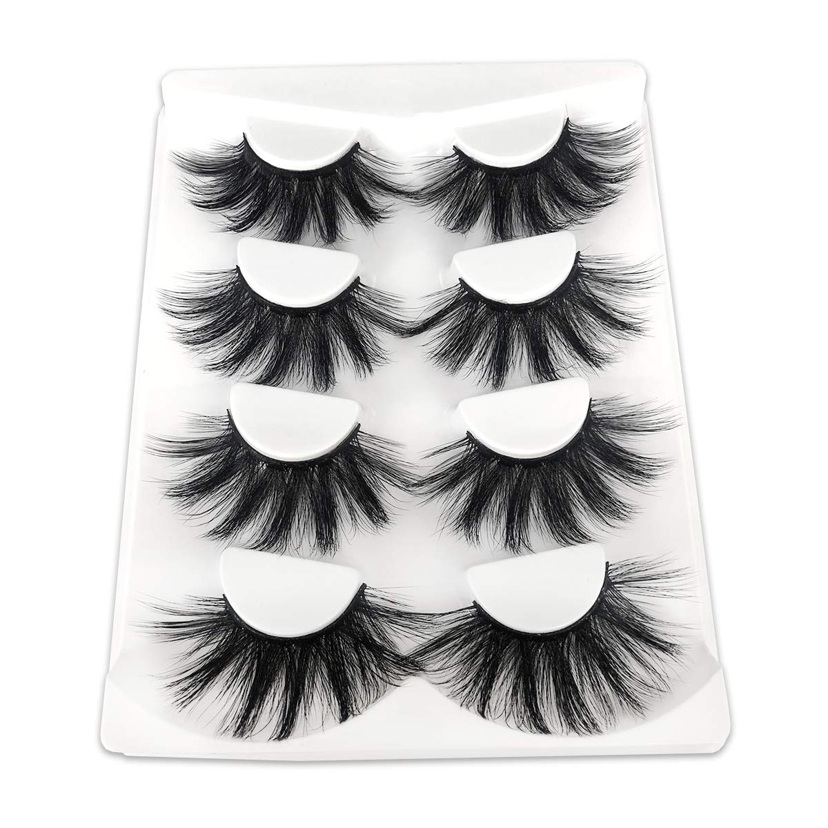 MIKIWI 25mm Lashes, Dramatic 6D Faux Mink Lashes, Fluffy Volume Eyelashes, Thick Crossed Lashes, Long Faux 25mm Mink Lashes (6D4-05)