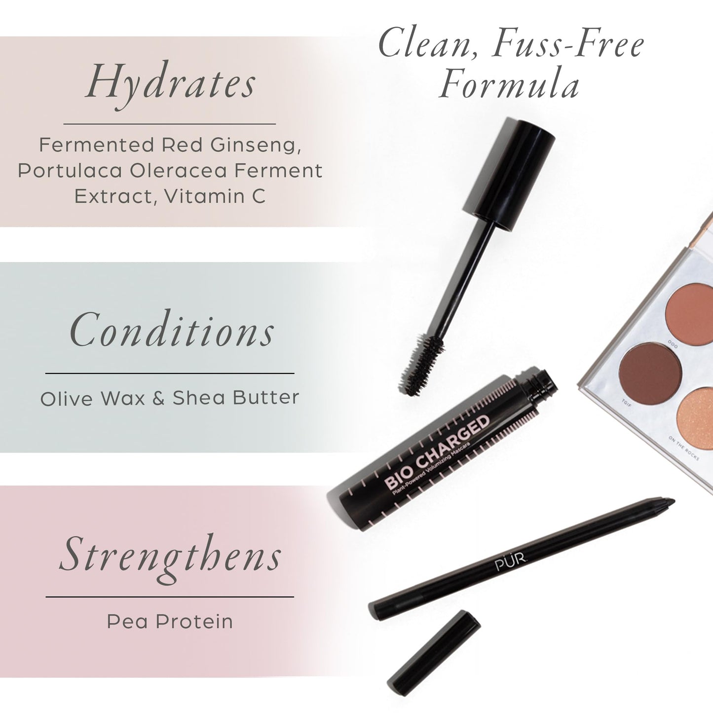 PÜR MINERALS Bio Charged Plant-Powered Volumizing Mascara - Waterproof, Lightweight & Long-Lasting Vegan Lash Mascara for Volume & Length - Strengthen & Amplify the Look of Lashes – Natural & BPA Free