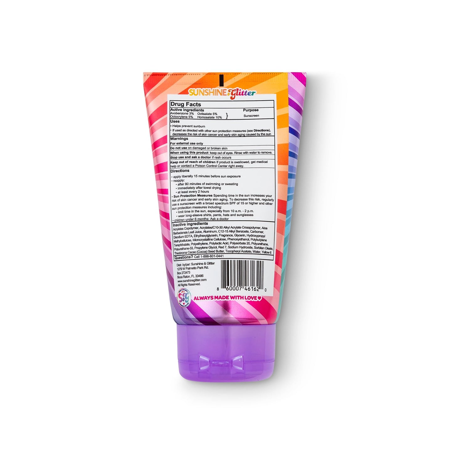 Sea Star Sparkle | Party Cake | Biodegradable Glitter Sunscreen SPF 50 for Kids | Rainbow | Broad Spectrum UVA/UVB | Water Resistant | Beach & Pool FUN SPF | Made in USA | Sunshine & Glitter
