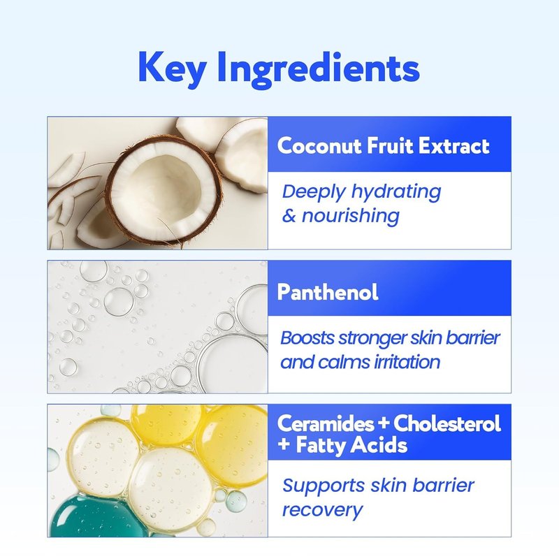 SOONDING Coconut Hydro Barrier Cream | Soothing & Barrier Repair Moisturizer with Panthenol, Ceramide & Squalane | Non-Greasy, Fragrance Free Capsule Cream Korean Skin Care (80ml / 2.7 fl oz)
