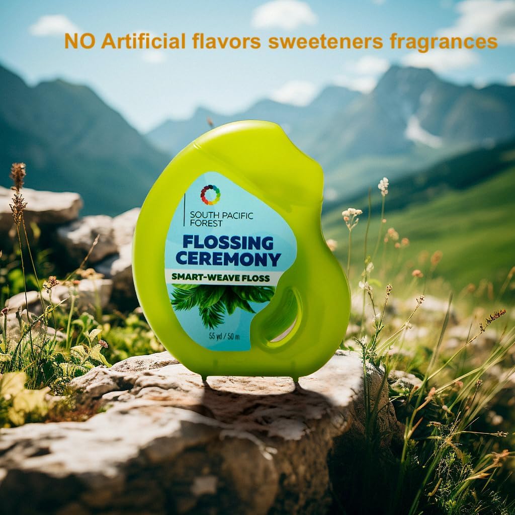 Expanding Woven Dental Floss - Vegan, Non-Toxic & PFAS Free | Eucalyptus & Manuka | 55 Yards x 6 Units