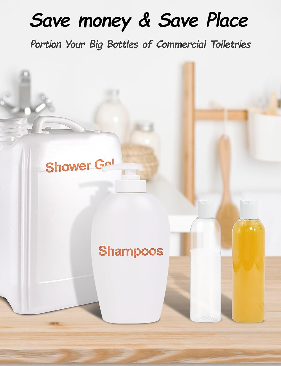 Clear Plastic Bottles - 30 Pack 8 oz Refillable Squeeze Containers for Toiletries, Shampoo & Lotion
