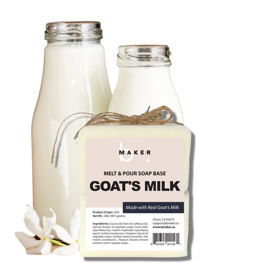 bMAKER All-Natural Goats Milk Melt and Pour Soap Base (2lb Blocks) - Moisturizing and Nourishing for Skin, Soap Making Supplies, Goat Milk Soap, Soap Base for Soap Making Melt and Pour