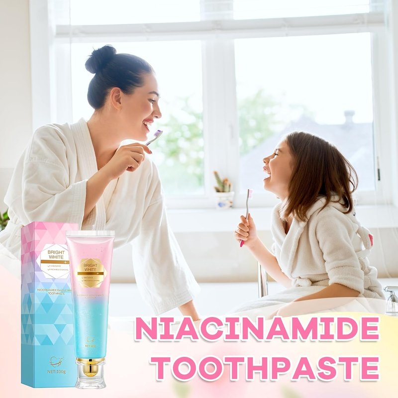 Niacinamide Whitening Toothpaste 2 Pack, Mint Toothpaste for Fresh Breath & Teeth Cleaning, Daily Oral Care Toothpaste with Niacinamide, Gentle Formula for Sensitive Teeth