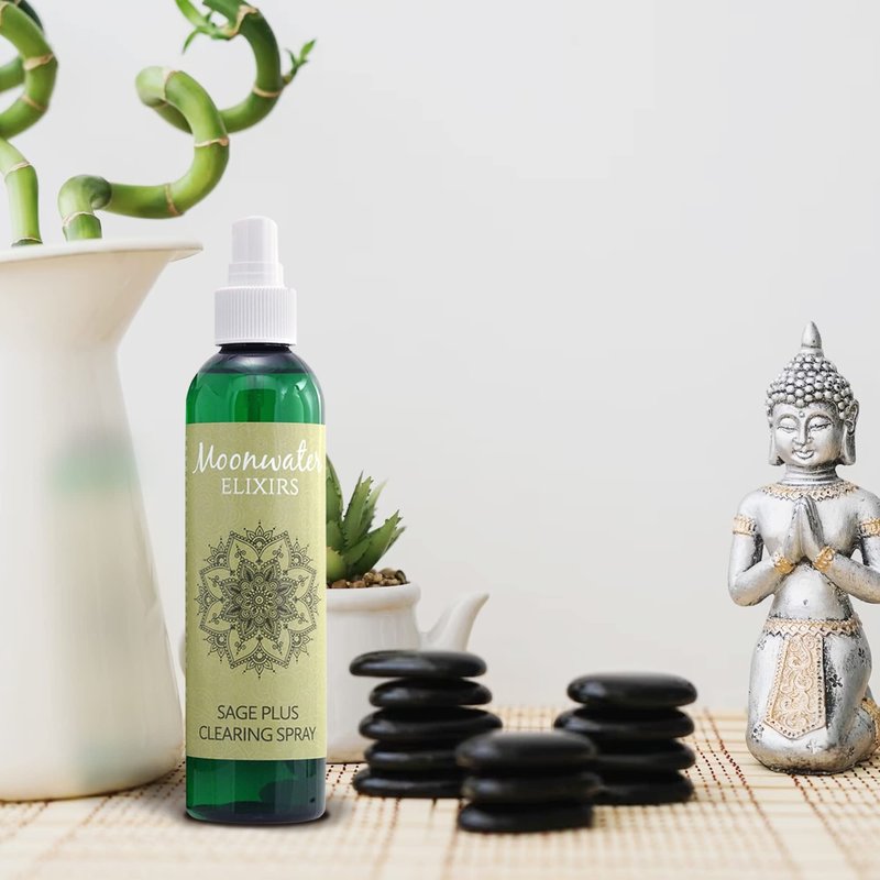 Smudge Spray Bundle - White Sage Smudge Spray and Sage Soap for Cleansing Negativity, Smokeless Smudging Kit to Support Positive Aura, and Cleansing Negative Energy-8oz by Moonwater Elixirs