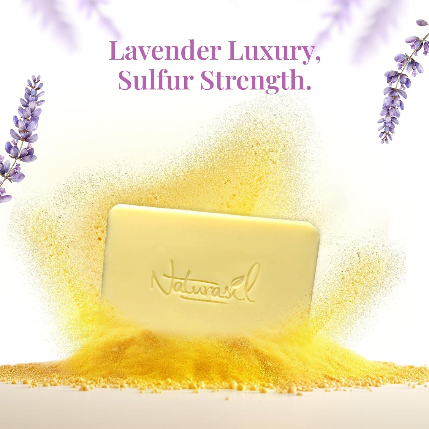 Naturasil Sulfur Soap with Lavender for Face & Body, Made in USA - 2 Pack