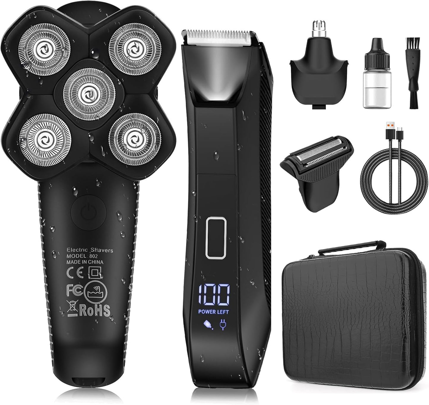 Manscape Body Trimmer for Men - Electric Grooming Kit for Smooth Shaving | IPX7 Waterproof, Bald Head & Body Shaver