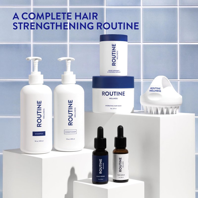 Routine Wellness Anti-Thinning Volumizing Shampoo and Conditioner Set for Thinning Hair & Hair Loss - Grow Your Confidence with Biotin & DHT Blockers - Berry Bloom & Citrus Set