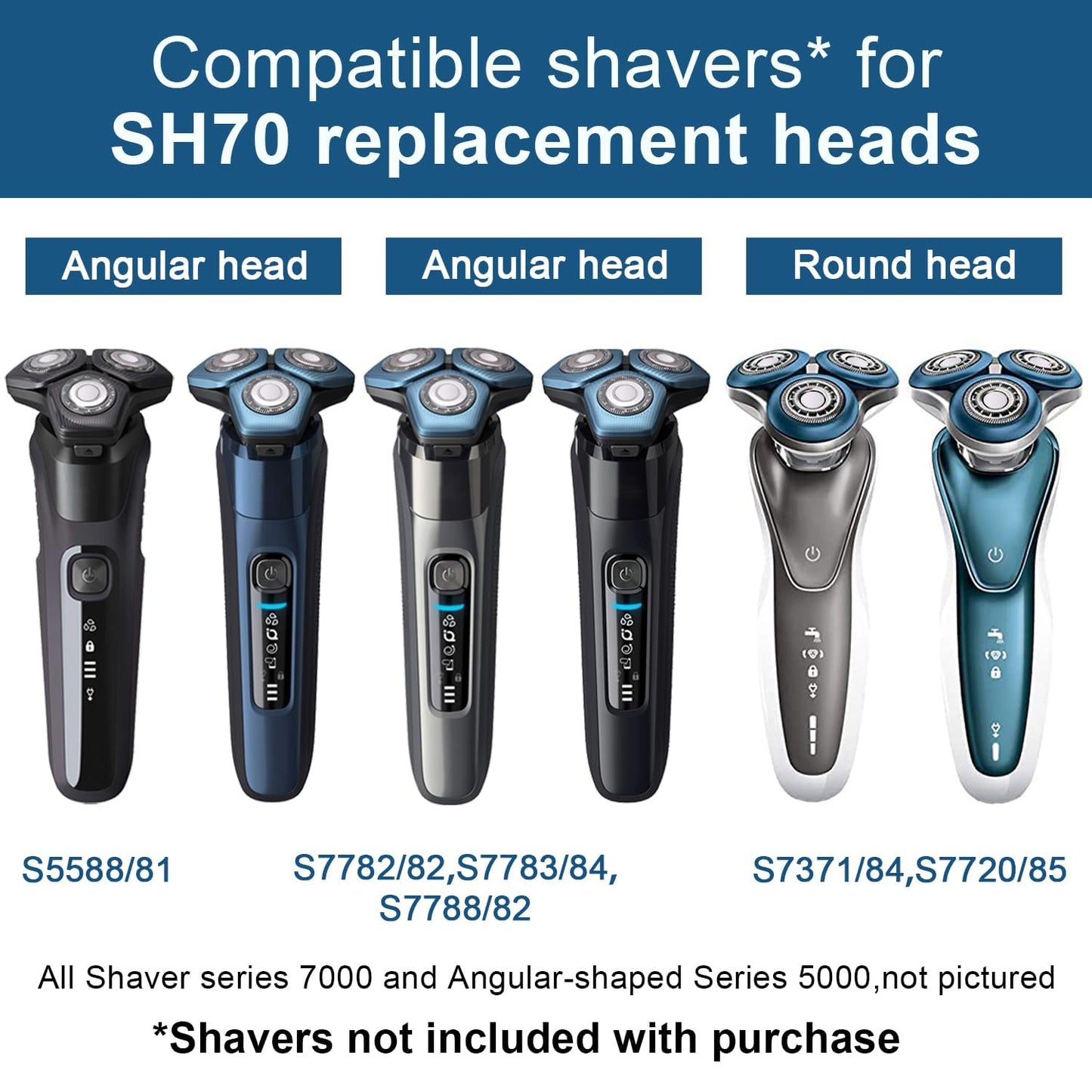 SH70 Replacement Heads for Philips Norelco 7000 Series, 6 Pack