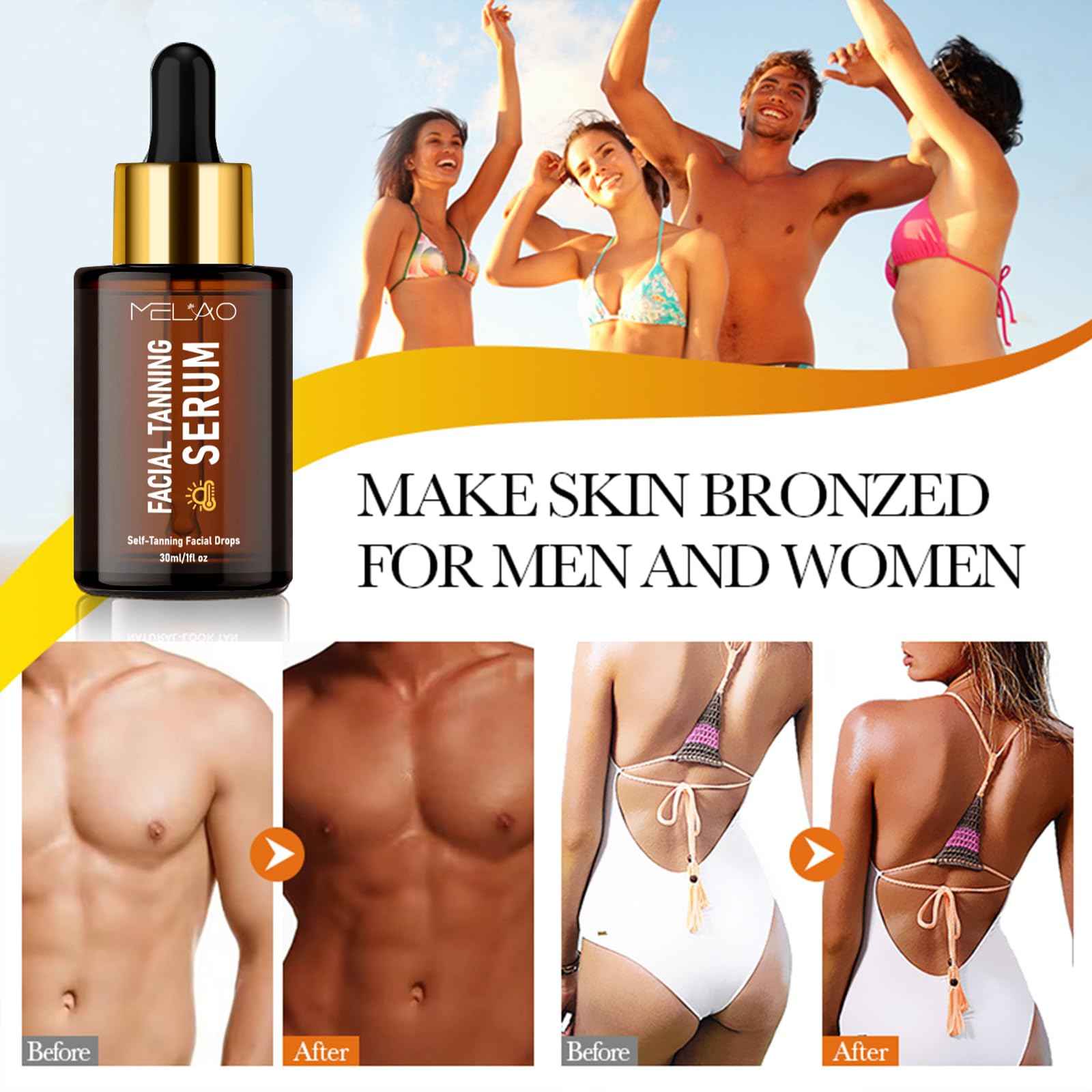 Natural Glow Instant Sun Drops, Sunless Tanning for Face and Body, Instant Sun Bronzing Drops, Oil Free, 1 Fl Oz (1 Fl Oz)