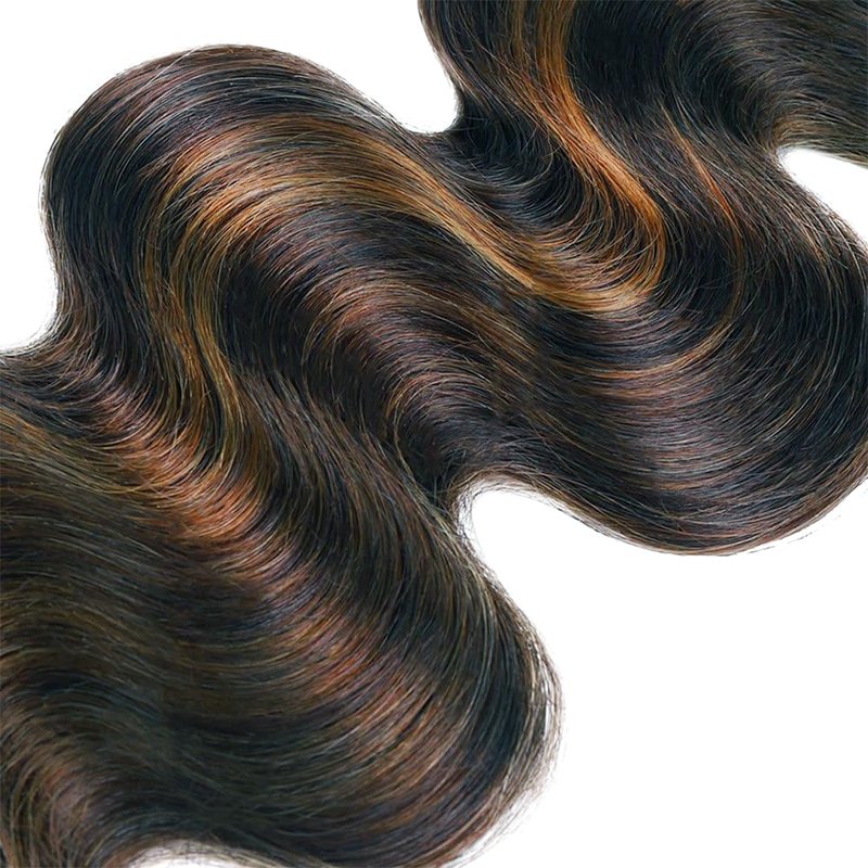 Ombre Brown Body Wave Hair Extensions - Two Tone Black & Brown | 14 Inch, 100G Bundle