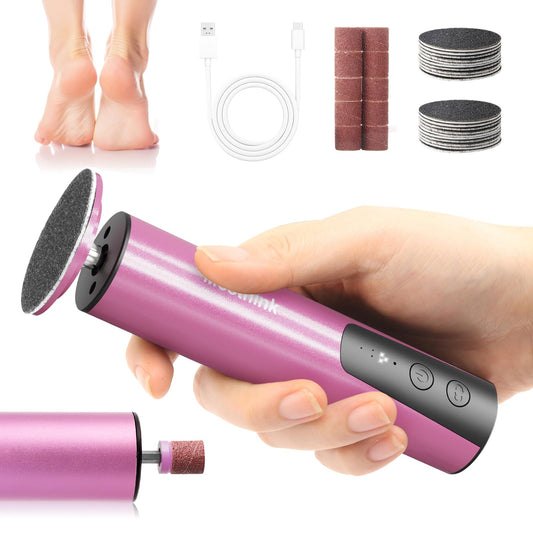 Electric Foot Callus Remover, 2 in 1 | 6 Speed Adjustable Foot File Nail Grinder with Sandpaper Disks, Professional Sander Pedicure Tool for Feet Dead Skin, Self Care Gifts for Women Mom Lover Friends