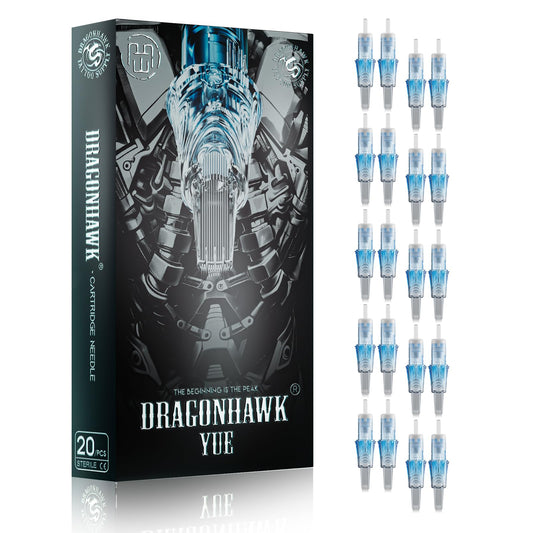 Dragonhawk Yue Magnum Tattoo Needles - 20Pcs 1015M Disposable Tattoo Cartridge Needles Color Packing Professional Tattoo Supplies for Rotary Pen Machine Gun