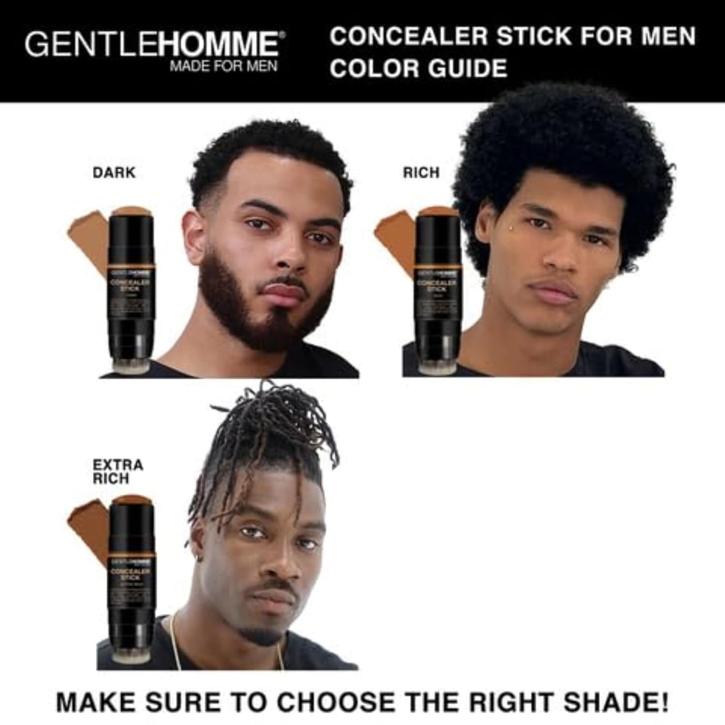 Men's Concealer Stick with Brush - Dark Circle Eraser | Medium Light Shade