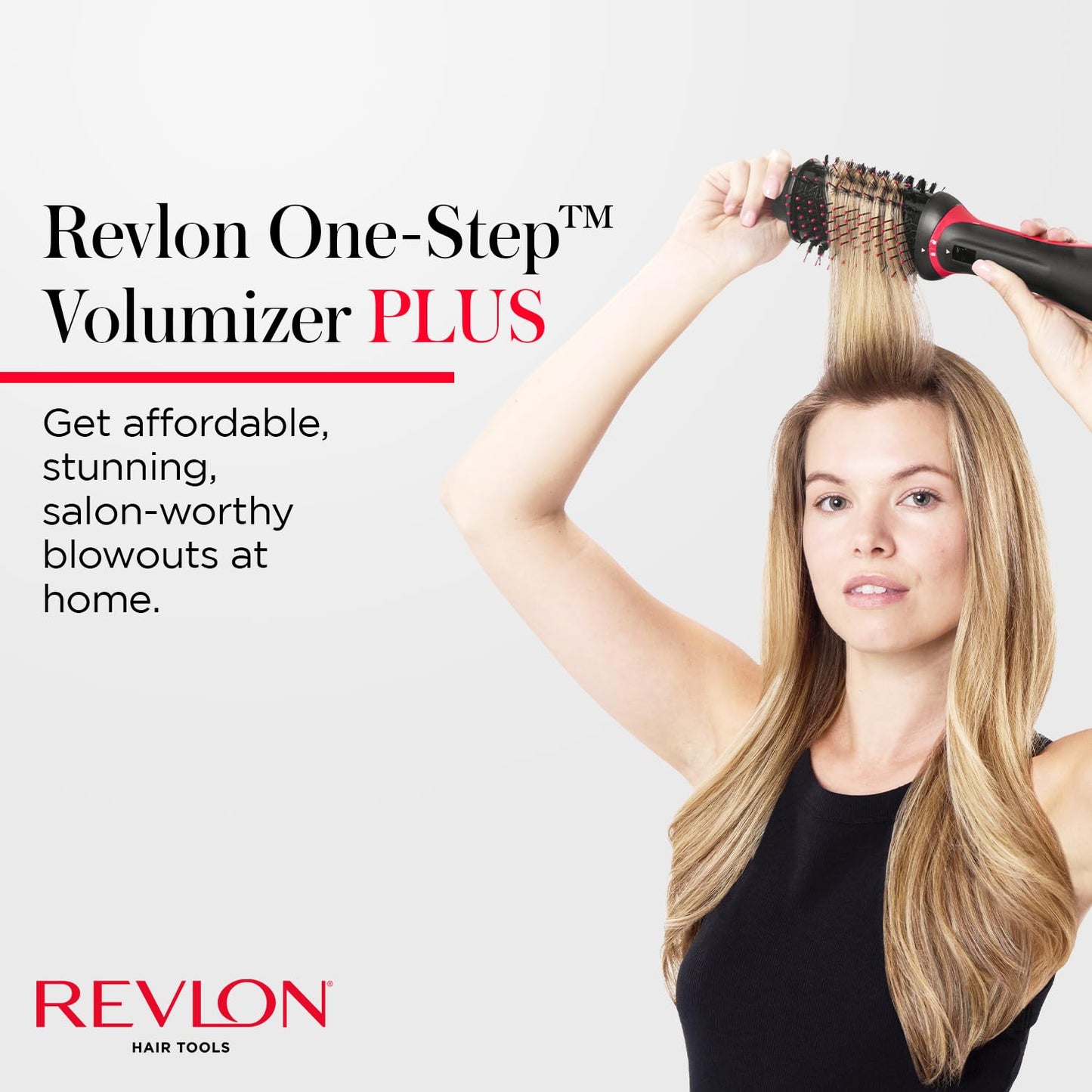 REVLON One-Step Volumizer Plus Hair Dryer and Styler | More Volume, Less Damage, and More Styling Control for Easy and Fast Salon-Style Blowouts, Plus Travel Friendly (Black)