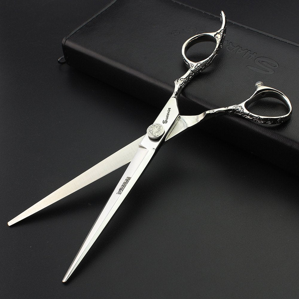 6/7-Inch Professional Hair Scissors Haircut Rose Pattern Hair Scissors Styling Tools Japanese Stainless Steel Scissor Set (7-in cutting scissors)