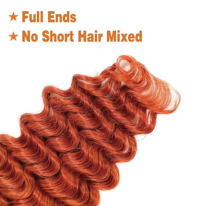 Labamiya Color 350 Boho Hair for Braiding Ginger Orange Braiding Human Hair for Boho Braids Human Ginger 22 Inch Braiding Hair Extensions No Weft 100G Total
