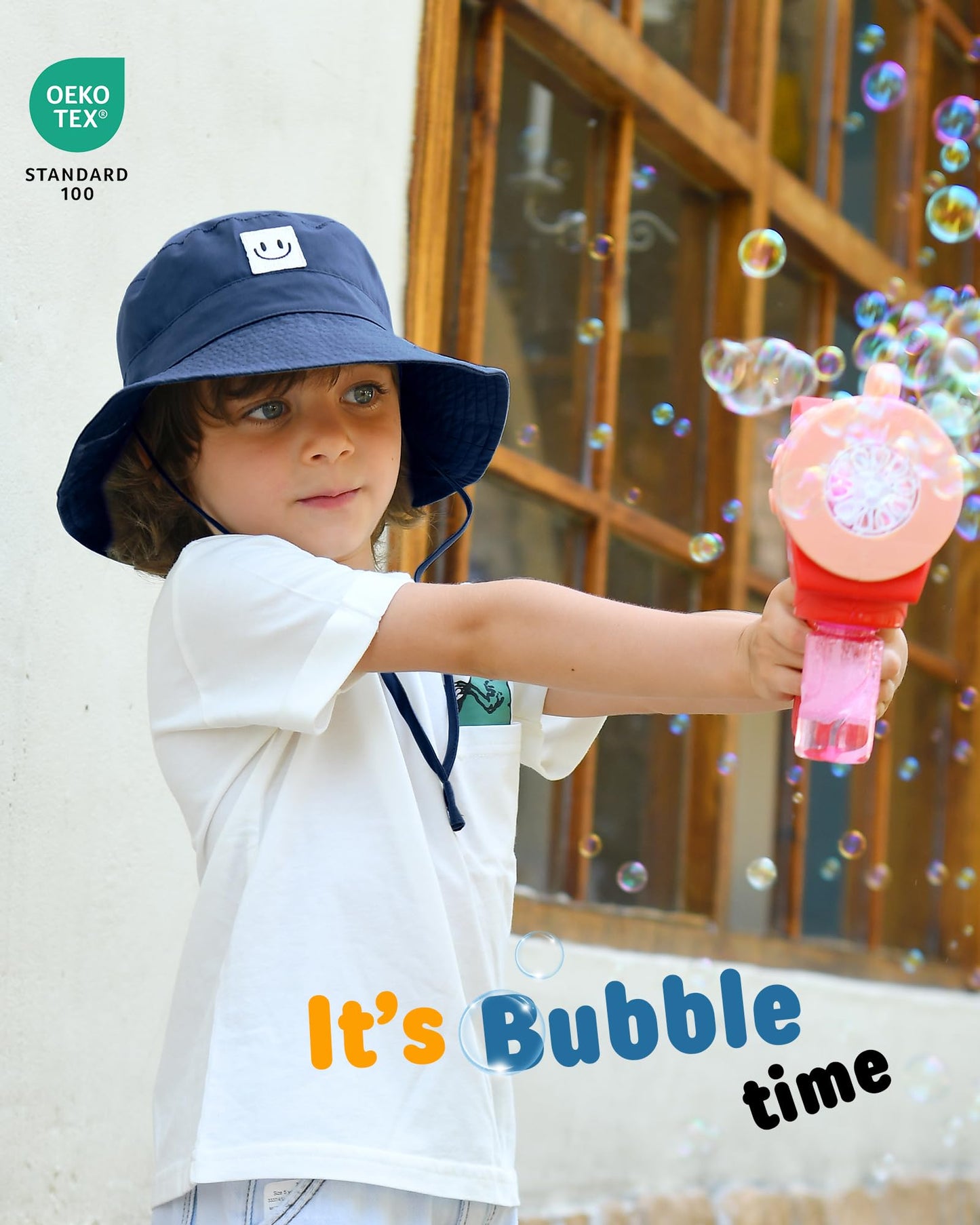 FURTALK Baby Sun Hat Smile Face Toddler Boys Girls Bucket Hat 0-5 Years Kids UPF 50+ Sun Protection Summer Hats