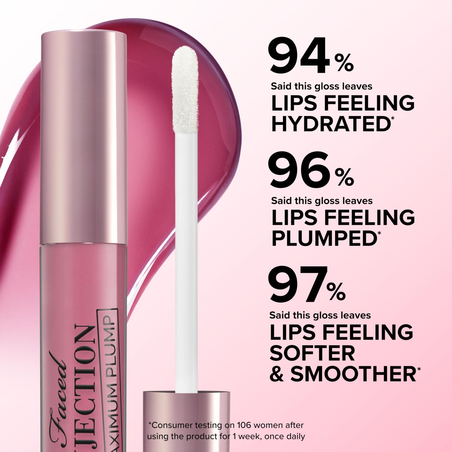 Too Faced Lip Injection Maximum Plump Extra Strength Lip Plumper Gloss | Hydrating, Volumizing, + Plumping, 0.14 Fl Oz, Honey Bear (Light Nude)