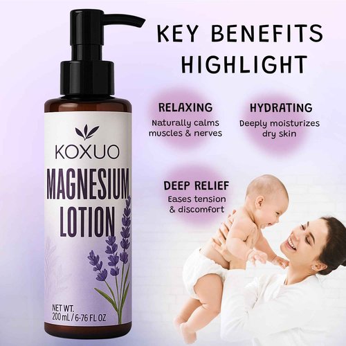 Magnesium Lotion for Kids & Babies Sleep – Magnesium Cream with Shea Butter & Olive Oil for Kids, Adults & Moms – Soothing Nighttime Moisturizer Safe for Pregnancy & Sensitive Skin