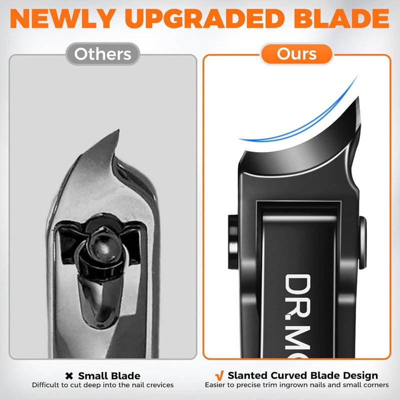 Toenail Clippers for Seniors - Large Slanted Nail Clippers for Thick Ingrown Nails | Angled Head Design