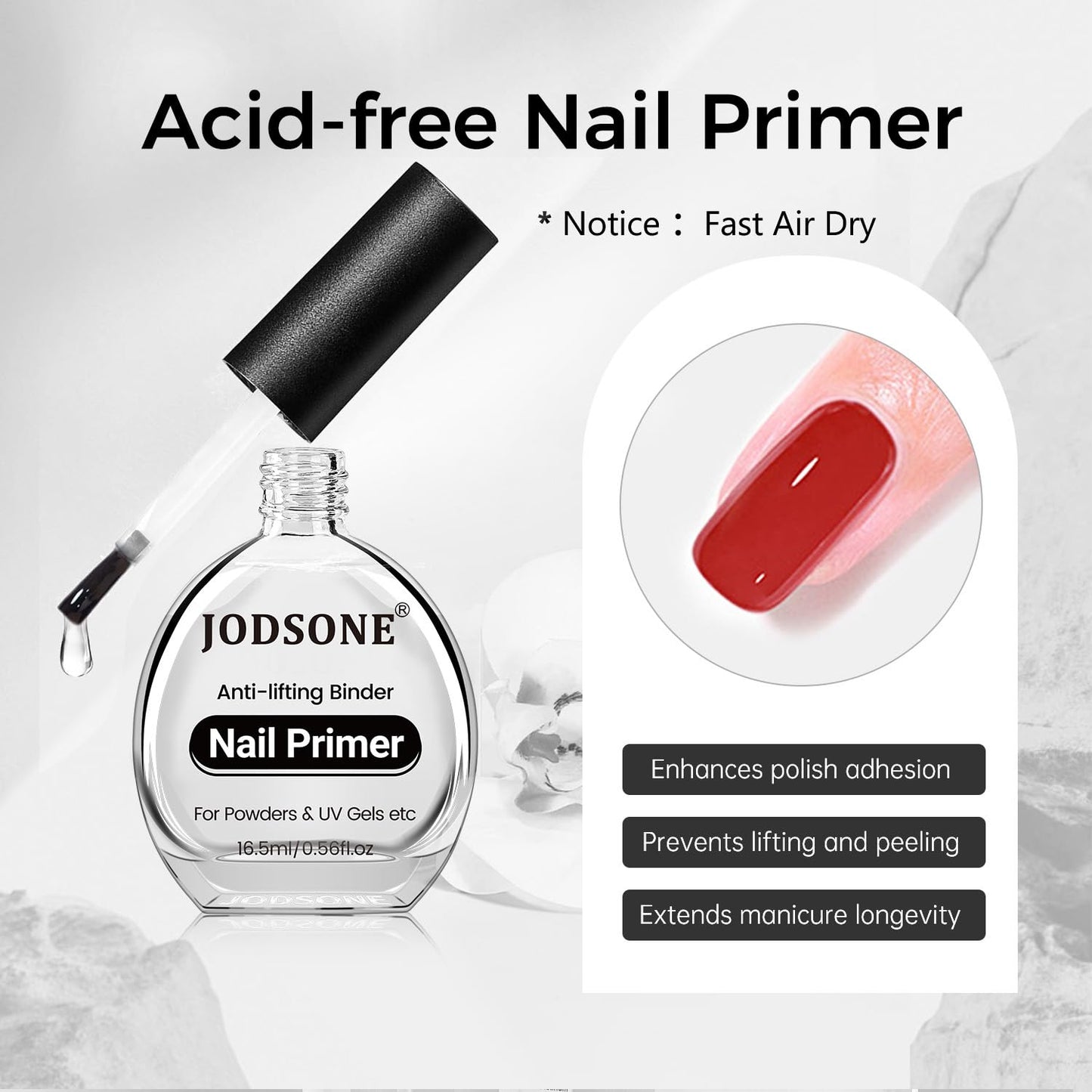 JODSONE Nail Dehydrate & Primer Set - 2Pcs 16.5ml for UV Gels | Superior Bonding for DIY Art Design
