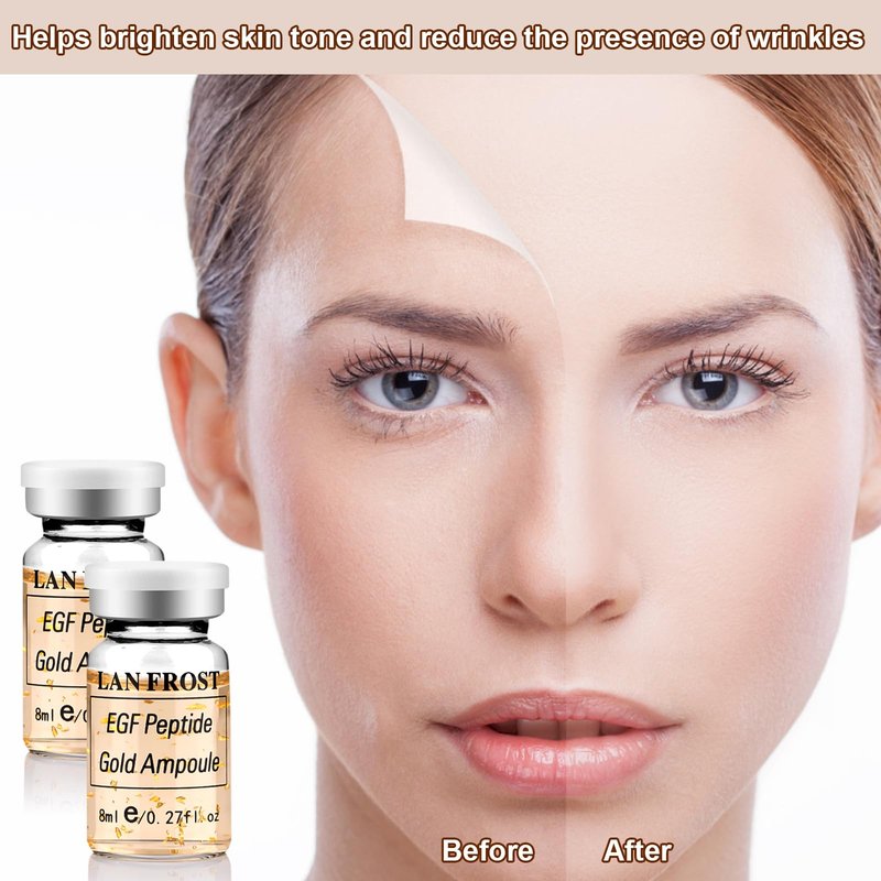BB Booster Serum Kit Serum Hyaluronic Acid Essence Skin Care Kit, EGF Peptide Gold Ampoule 0.27oz 12 Vials,Facial Treatment Increases skin elasticity BB Radiance Facial Serums Kit